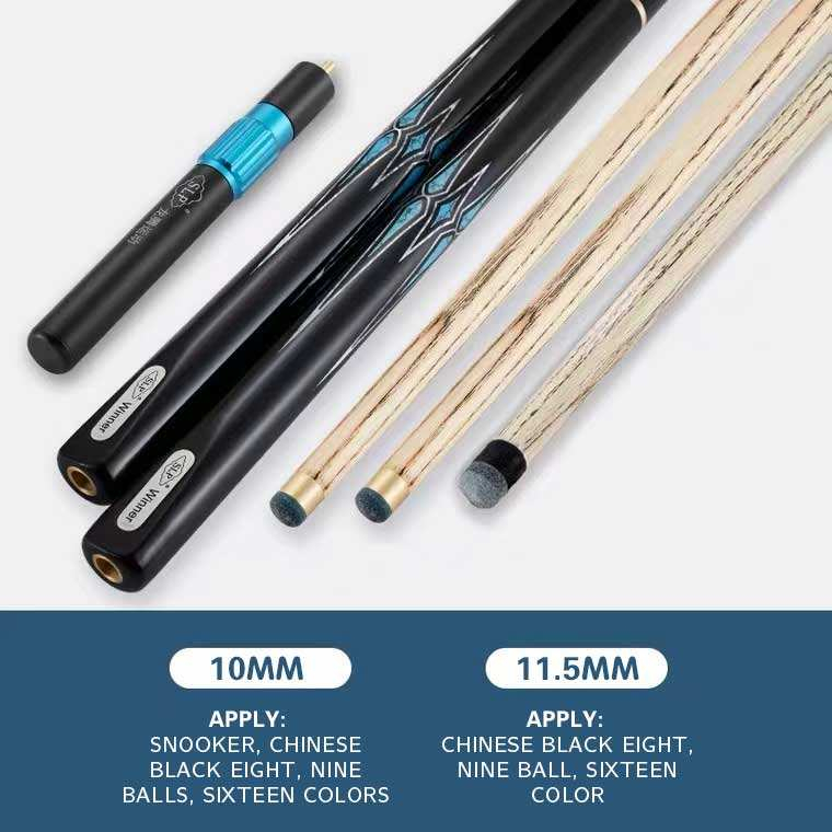 SLP Snooker Cue 3/4 Jointed Hand incrustation turquoise faite à la main avec rallonge et sac de queue en cuir