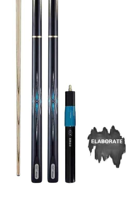 SLP Snooker Cue 3/4 Jointed Hand incrustation turquoise faite à la main avec rallonge et sac de queue en cuir
