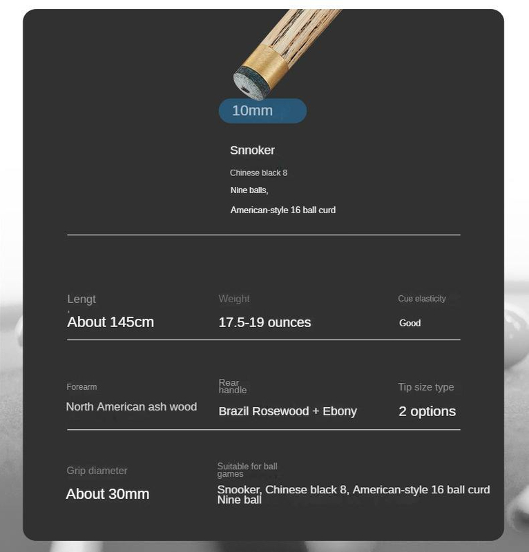SLP 10mm une pièce Barnwood Black8 queue De billard Taco De Billar bâton De billard professionnel